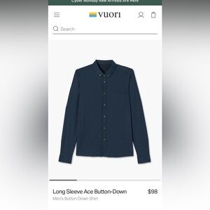 Vuori men’s long sleeve button up shirt
